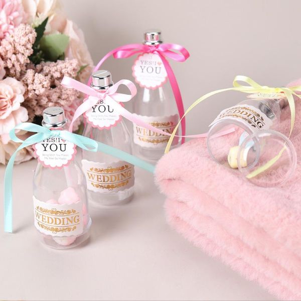 

gift wrap 12pcs boite dragees de mariage transparent drift bottle wedding favor candy storage box plastic clear packaging