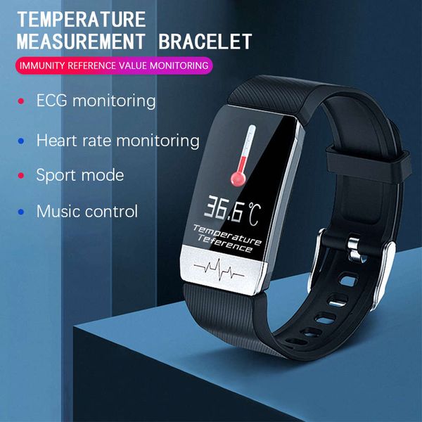 

intelligent ecg wristband + ppg heart rate ip67, waterproof sports watch, with alarm and blood prsure control