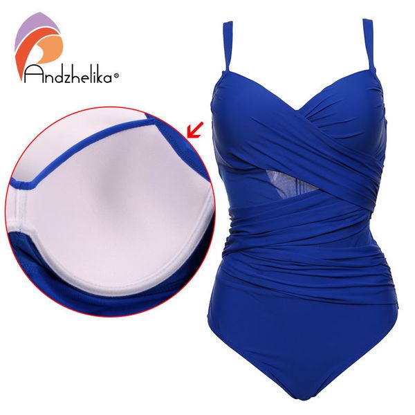

andzhelika one piece swimsuit women summer beachwear vintage mesh swimwear bathing suits bodysuit monokini plus size q1206, White;black