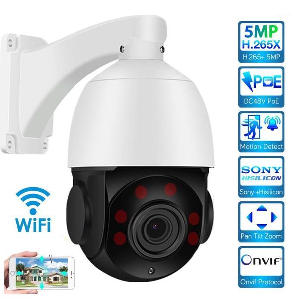 

full hd 2592x1944 ptz outdoor 5mp 20x optical zoom speed dome camera ip camera ir night vision montion detection h.265 p2p onvif1