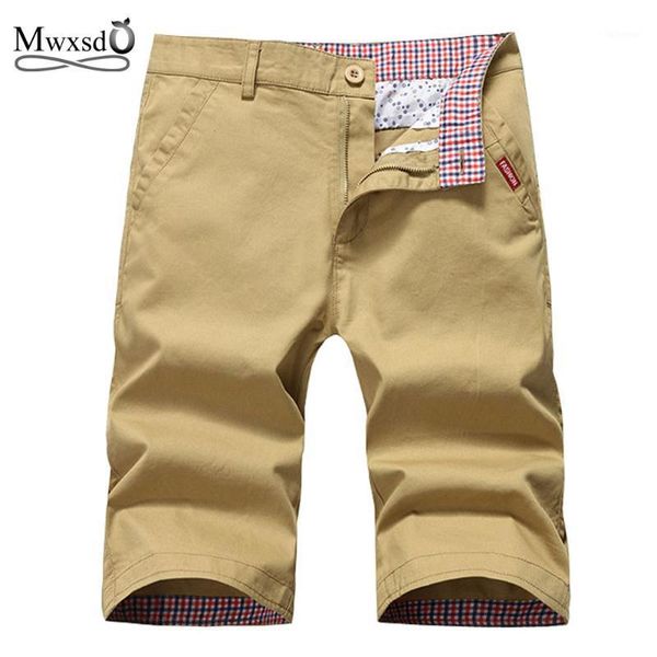 

mwxsd brand 2020 summer shorts men cotton solid fashion straight capris fit casual sportwear mens beach shorts1, White;black