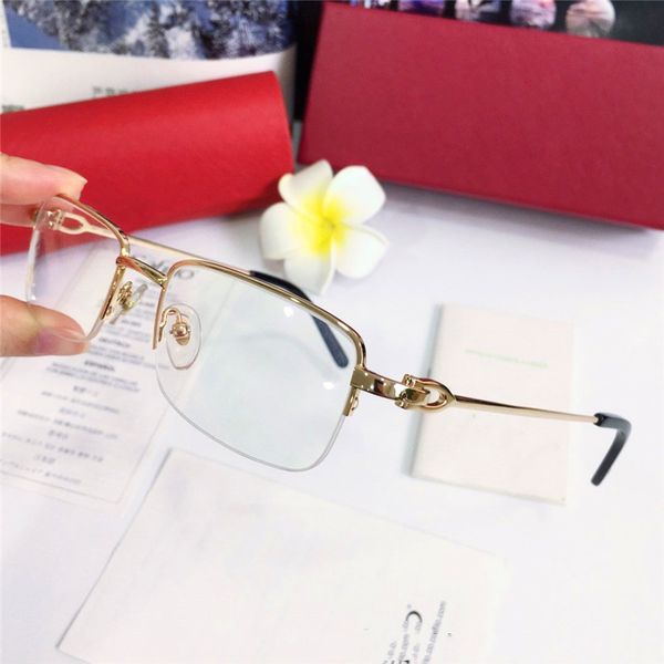

luxury new fashion designer optical glasses 3645633 metal transparent lens animal vintage classic clear eyewear square frame, White;black