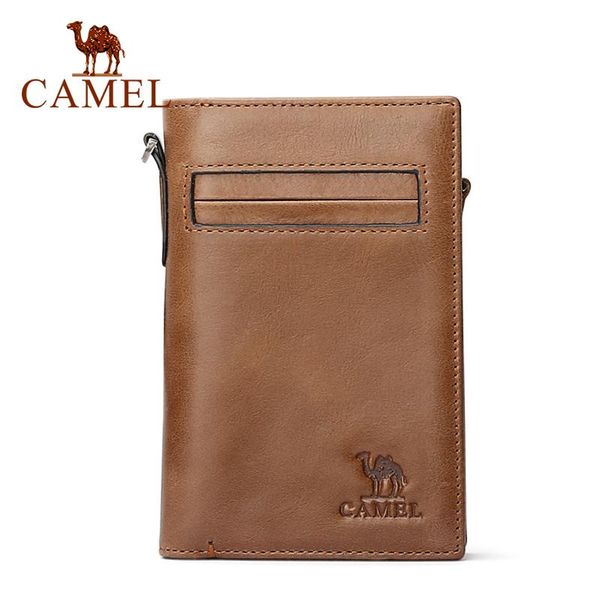 

camel men bag new genuine leather wallet cross section cowhide large capacity multifunctional men wallet card bag 2021, Red;black