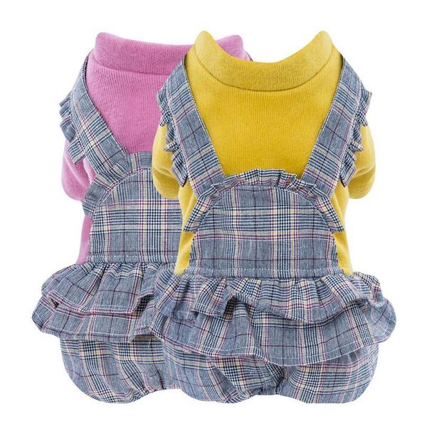 

plaid lacness pet dog jumpsuit thicken winter dog clothes for small dogs puppy clothing chihuahua jackets poodle teddy sqczjg