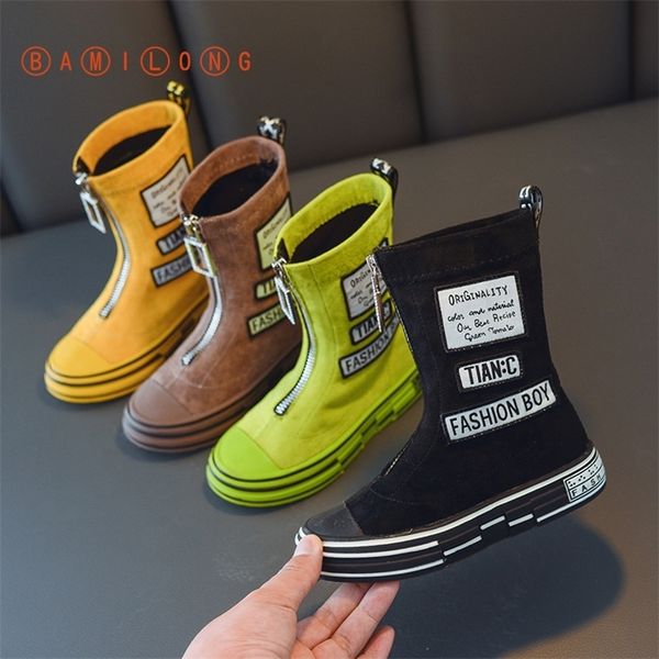 

bamilong children martin suede winter kids brand girls princess shoes rubber toddler boots b237 y201028, Black;grey