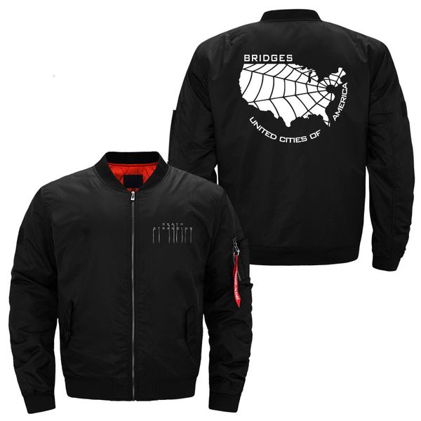 

2021 new us size men jackets for game death stranding thicken flight jacket flying suit fashion coat xqah, Black;brown
