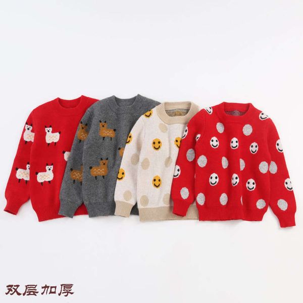 

and girl's middle large children's pullover thickened autumn winter 2020 new foreign sle baby cashmere sweater, Blue