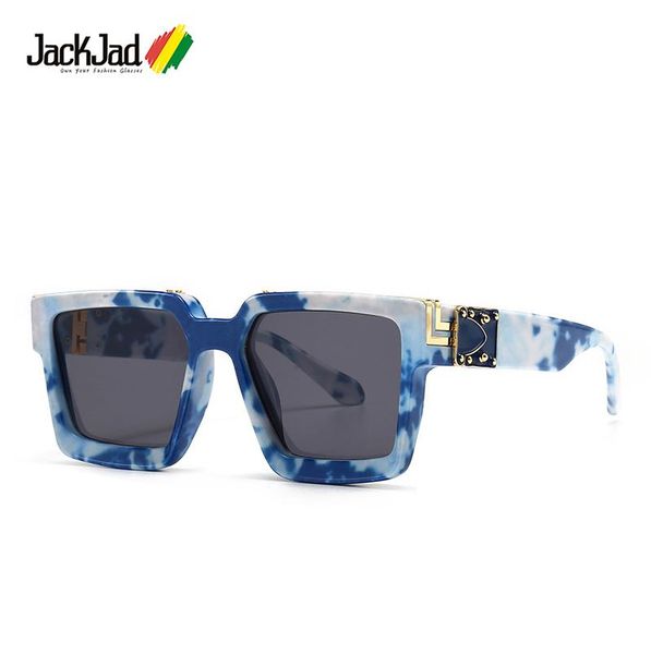 

jackjad fashion cool unique blue sky white cloud style sunglasses millionaires vintage brand design sun glasses, White;black