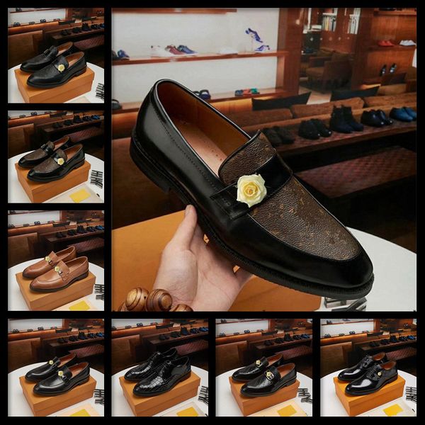 

2020 classic patent leather luxury designer men's fashion wedding casual dress pointed toe oxford shoes man black office work