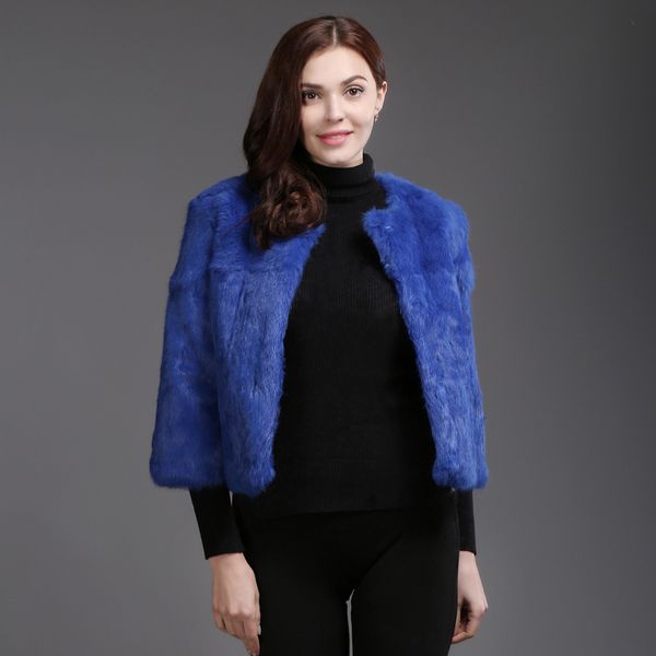 

2020 autumn genuine winter sale full of real skin royal women casual rabbit fur, Black