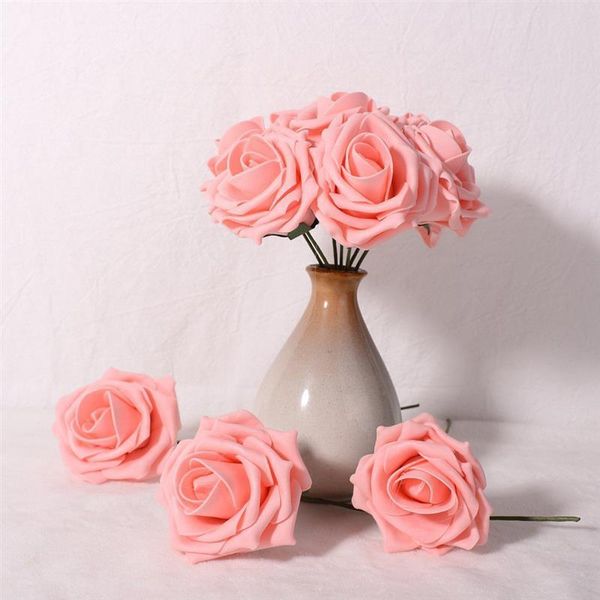 

decorative flowers & wreaths 50pcs elegant artificial roses foam simulation with 7.09'' rod for wedding party ornamnets