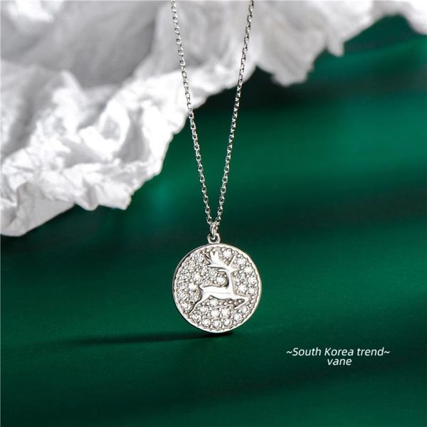 

chains sodrov christmas s925 sterling silver 925 necklace for women elk jewelry