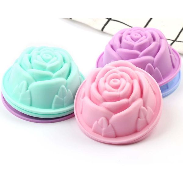 

sile cupcake mold fondant pan 3d muffin cupcake small rose shaped kitchen baking pastry tools cake decorating tools qyltrz