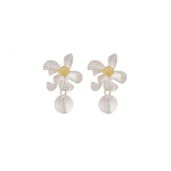 

s925 silver needle pearl letter back charm temperament simple and wild the same personality earrings