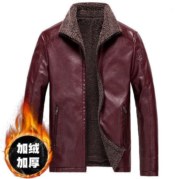 

winter fall fashion mens male warm thick pu leather wine red black patchwork jacket coat , men 7xl 8xl coats and jackets1