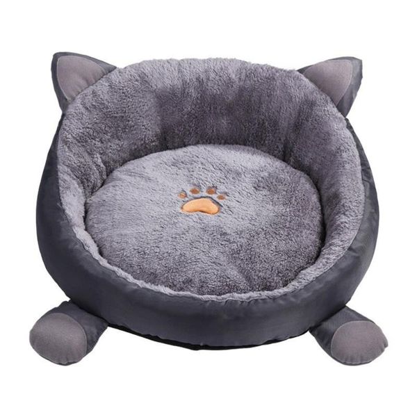 

kennels & pens plush cat bed house for cats basket mat winter warm beds lounger pets sofa cama gato dog cushion kennel