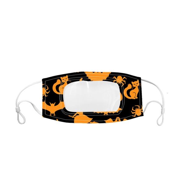 

factory reusable visible lip language halloween face mask with clear window pet anti-dust washable mouth masks cotton hh petgq