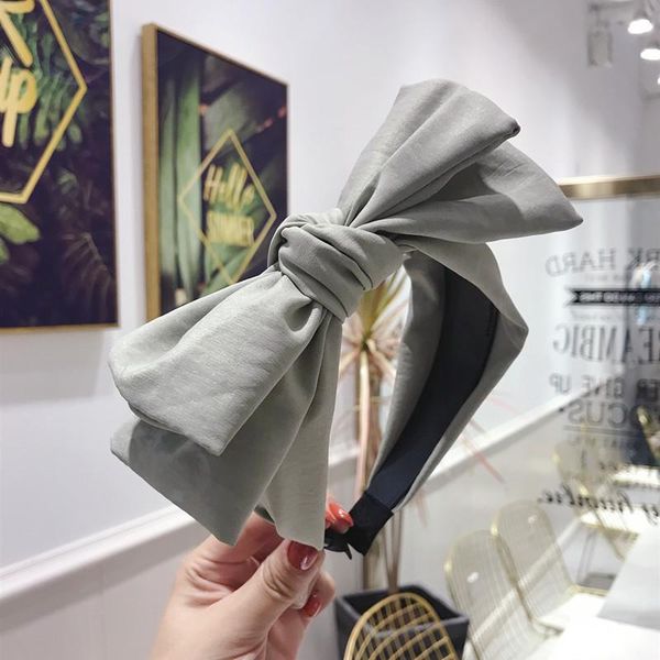 

solid color big bowknot toothed headband stretch turban women non-slip head hoop bow knotted hairband female hair accessories q bbyfwk