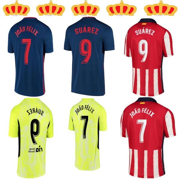 

atletico madrid football jersey 2020 2021 saul camisetas suarez llorente correa football shirt men's short long jersey, Black;yellow