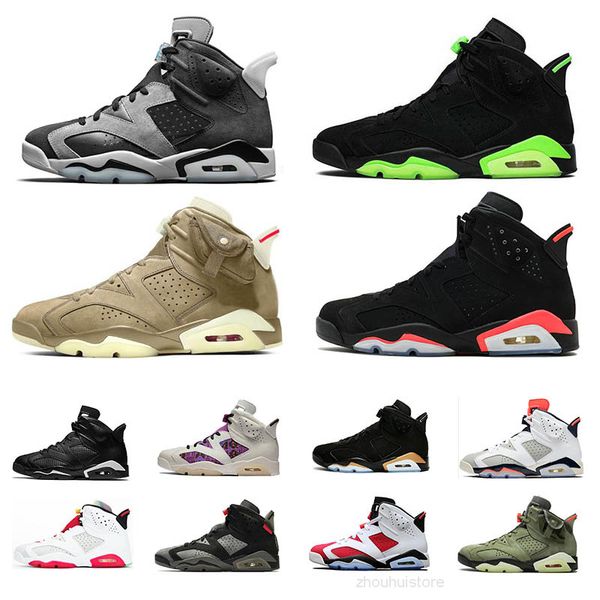 

smoke grey tech chrome 6 6s men basketball shoes carmine quai 54 unc dunk tinker reflective infrared hare black cat dmp sports s