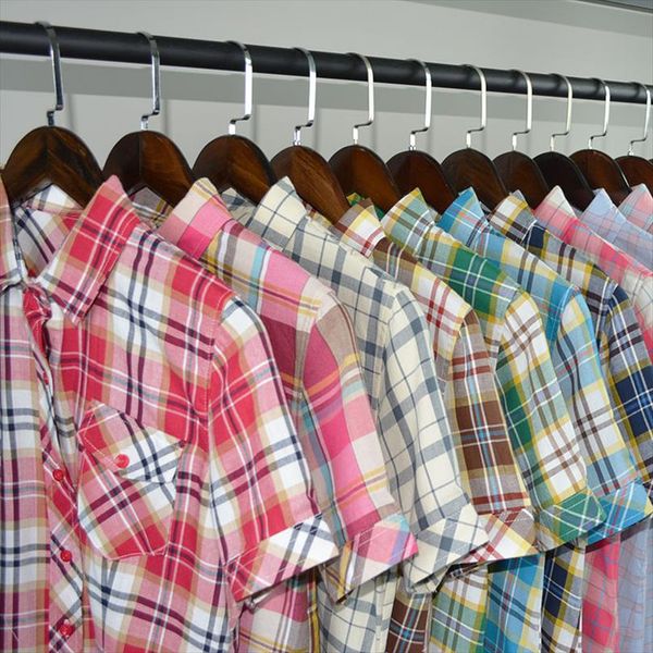

2019 summer women blouse fashion casual lapel double pockets blouse plaid shirt cotton shirts female short sleeve clothes, White