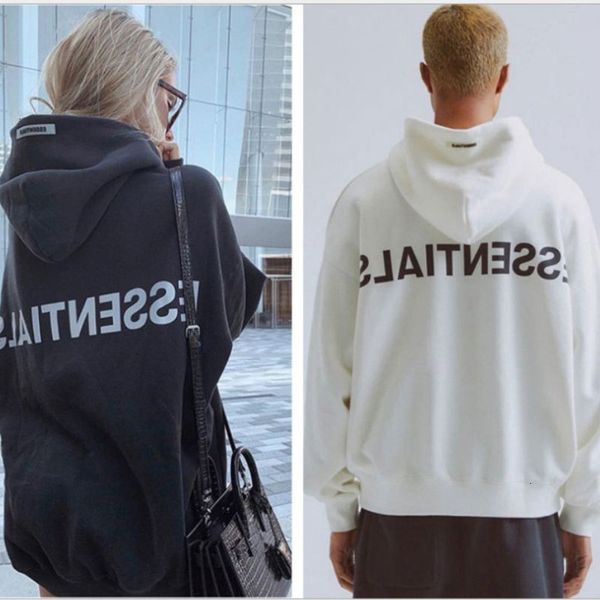 

fear of god fog double line essentials fashion brand hooded sweater men's loose couple long sleeve, Black;white