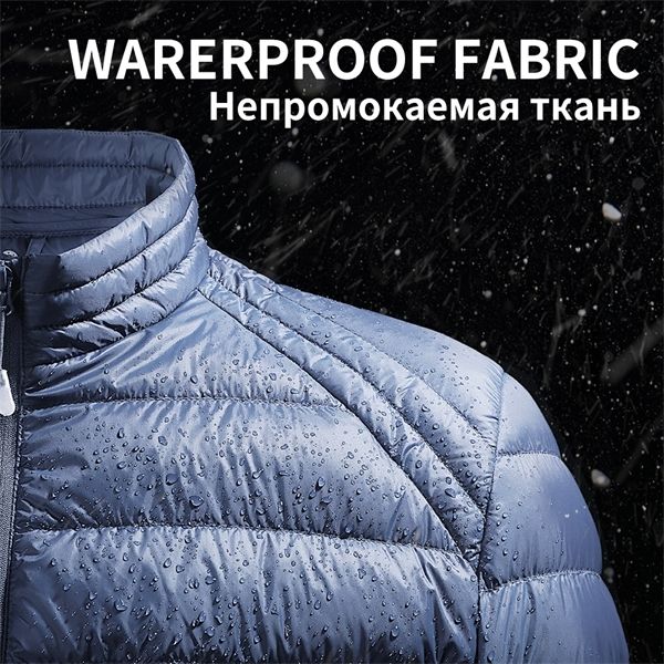 

pioneer camp winter lightweight down jackets men warm portability 90% white duck down causal short jackets men xyr023070 q1217, Black