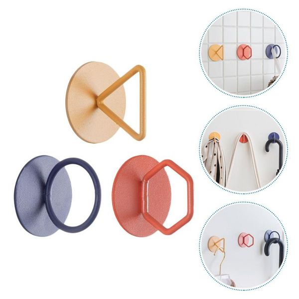 

3pcs nordic art wall hook dormitory iron art hanger hook door (3 styles)