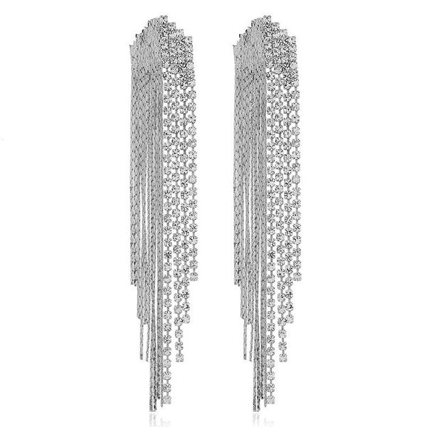 

dangle & chandelier 2021 zaolaixi self-designed long shoulder tassel earrings fashion wild claw chain shiny exaggerated, Silver