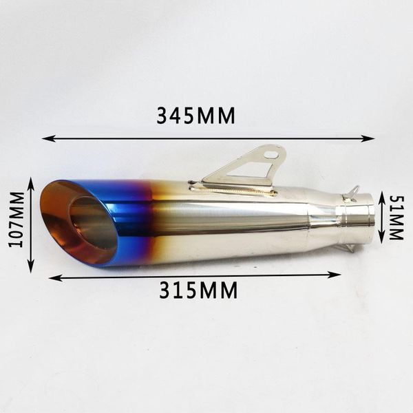 

exhaust pipe motorcycle modified muffler 51mm inlet with db killer escape moto for r1 tmax500 er6n cb400 fz6 msx125 nmax1551