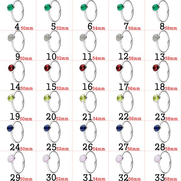 

fahmi 925 silver simple birthday month drop ring original jewellery for women gift
