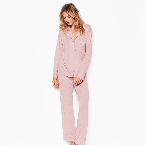 

spring european and american new long sleeved trousers cotton warm pajamas set women 201027, Black;red
