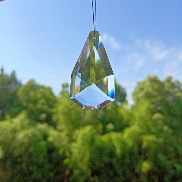 

50mm double layer pear shape clear crystals pendants suncatcher chandelier crystals beads accessories diy home decor ornament h jllcsi
