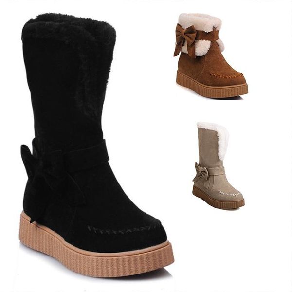 

large size ladies ankle boots european and american retro ankle boots plus velvet warmth cold british wind, Black