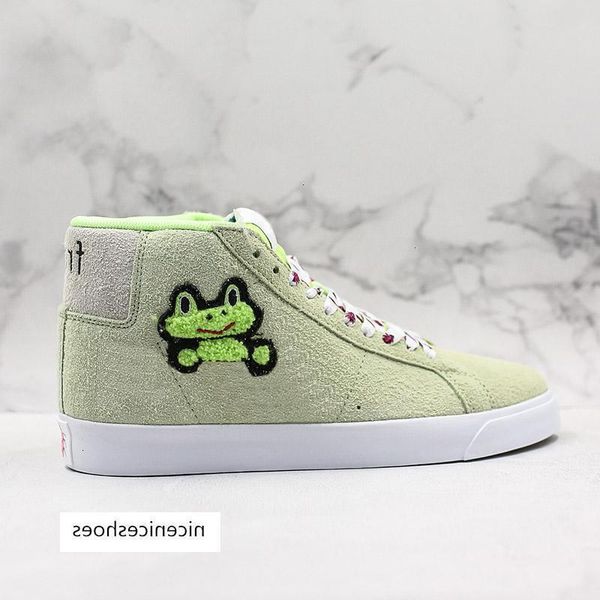 

with x sb blazer mid qs sports frog light green suede skateboard shoe designer shoes man womans sneakers