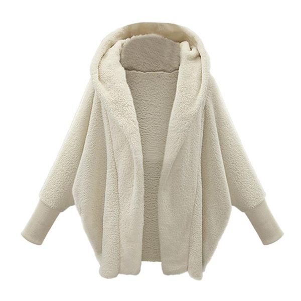 

teddy bear coat jacket women fashion open stitch winter hooded coat female long sleeve fuzzy jacket 2020 new, Black;brown