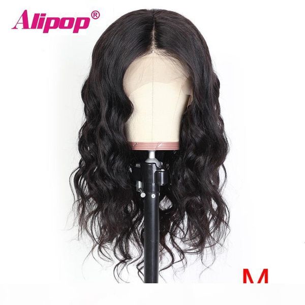 

alipo human hair wigs for women lace front wigs pru plucked with baby hair body wave wig t part brazilian remy wig, Black;brown