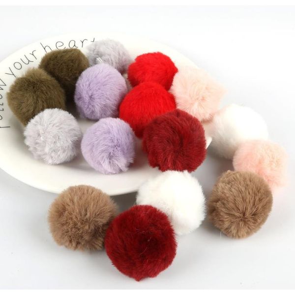 

4cm pompon bunny fluffy keychain pom pom bulb woman bag porte cleff trinket natural rex rabbit hair ball real wool fur f sqcemn, Silver