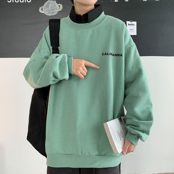 

2021 male sweat spring/winter new flower size around neck long sleeve soft sweatshirt youth men's clothes tdbw, Black