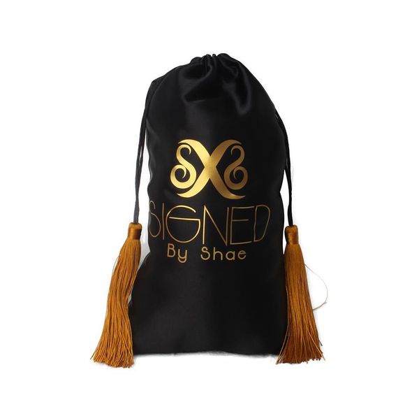 

custom one color ,virgin human hair extensions bundle packaging satin silk bags, black bags, customized jllwuz dayupshop