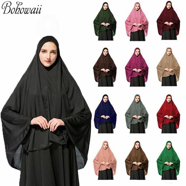 

muslim islamic ramadan woman long khimar hijab solid soft prayer hijab elegant modest lightweight prayer garment1, Red