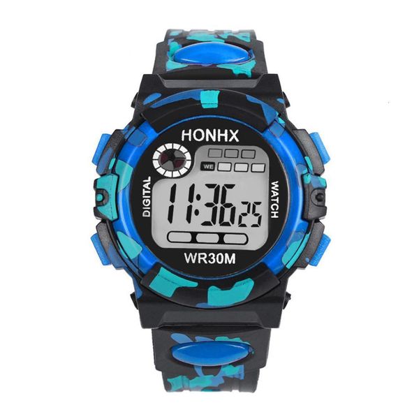 

camouflage design wholesale kids children boys girls sport watches fashion leisure students digital electronic wrist party gift watches, Silver