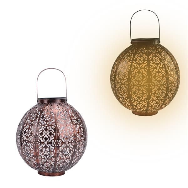 

led straw hat lamp beads solar light outdoor waterproof garden retro iron lamp control automatic induction garden decoration lamp battery c