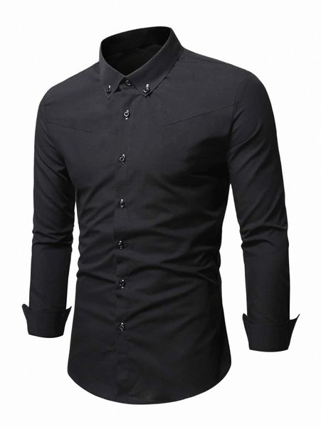 

men solid button down shirt f0m5#, White;black