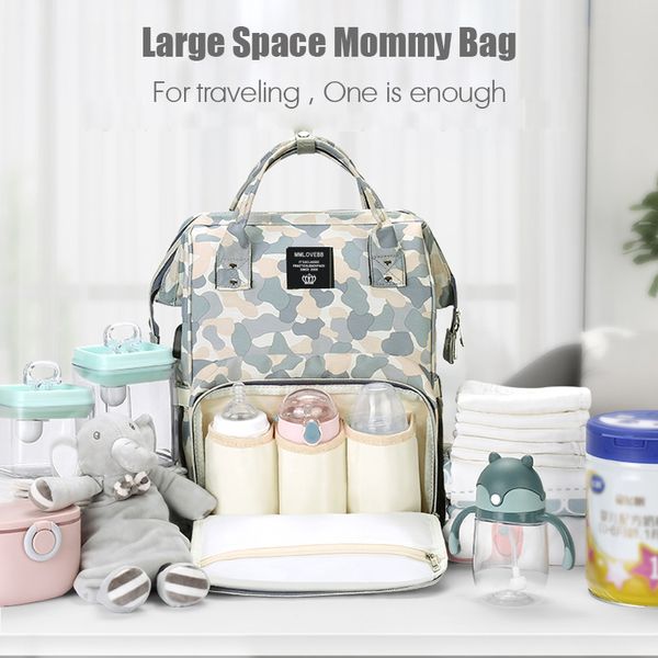 Missabigale Moda Mummy Maternity Bag Bag Marca Grande Capacidade Bebê Fralda Saco Viagens Mochila Designer Bag Enfermagem para Mom LJ201013