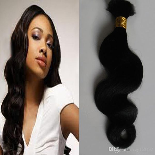 

grade 8a unprocessed brazilian hair body wave human hair bulk for braiding 100g natural black hair