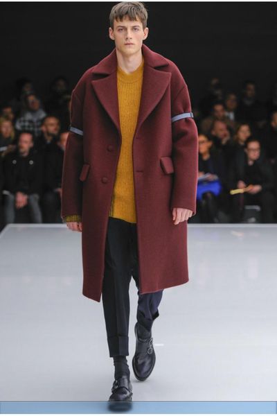 

2021 Single-breasted Style of Men New Winter Thick Big Woolen Collar Wool Sleeve From Cloth Coat Personality Trend Design. S-5xl!! QFV9, Black