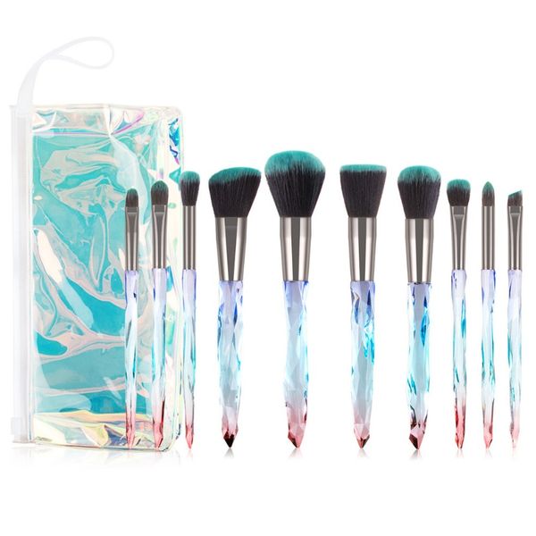 

fld 10pcs diamond makeup brushes set bag professional cosmetic foundation powder eyeshadow blending blush concealer brush tools f wmtoej