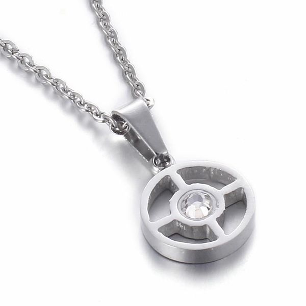

pendant necklaces fashion costumes jewelry gold color steering wheel women rhinestone necklace office accessory 2021 drop available, Silver