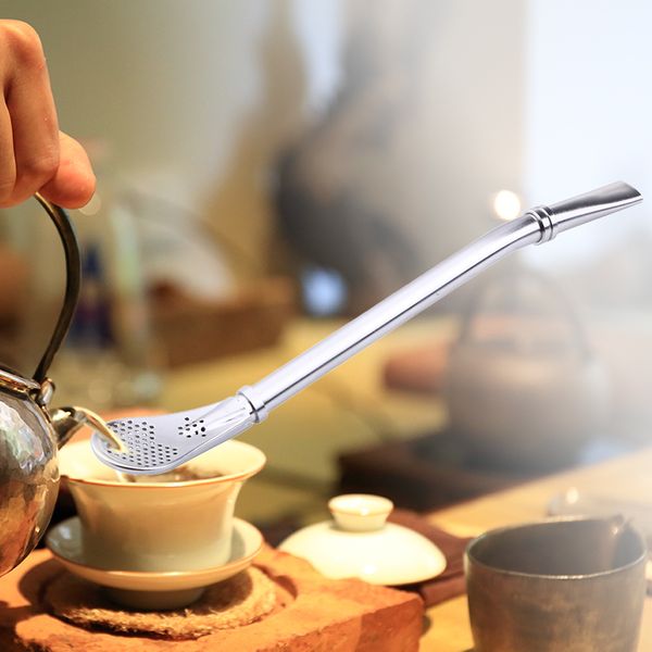 

stainless steel straw tea filter tea tools drinking straw spoon health guard reusable tea tools washable bar accessories